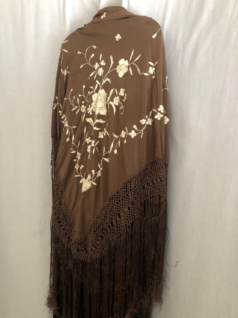 Authentic Spanish Manto De Manila Flamenco Piano Shawl Wrap NWT